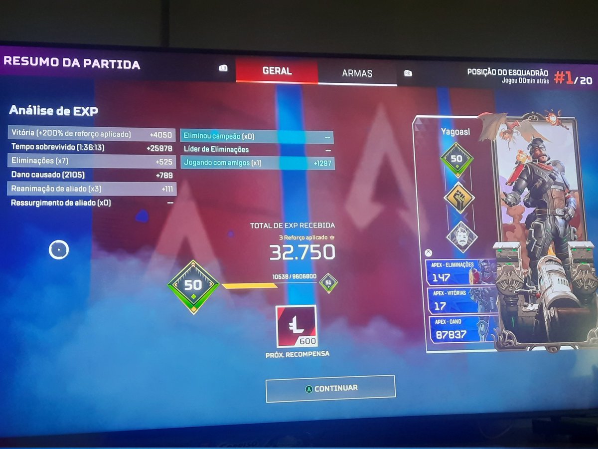 Yagoasl's tweet photo. Hey @PlayApex how is it possible to have a 1h 36min Battle Royale match?

That night I was trapped in a match, with 15 other addicted squads who wouldn't leave the match until they died.

It was a great match. I thought it was incredible that the server could last so long. https://t.co/ZTk442wGoq