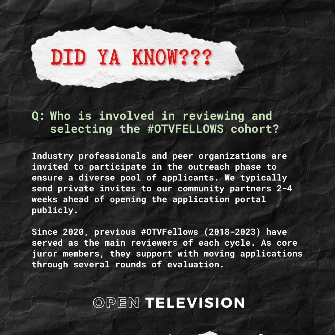 weareotv's tweet photo. It's official... we've hit our cap for our 2024 #OTVFellows application!!
Sign up for our newsletter #OTVPROGRAM to be the first to know about our next slate of artist development programs! (linkinbio)
For additional questions please email development@weareo.tv https://t.co/riHmtFE4jh