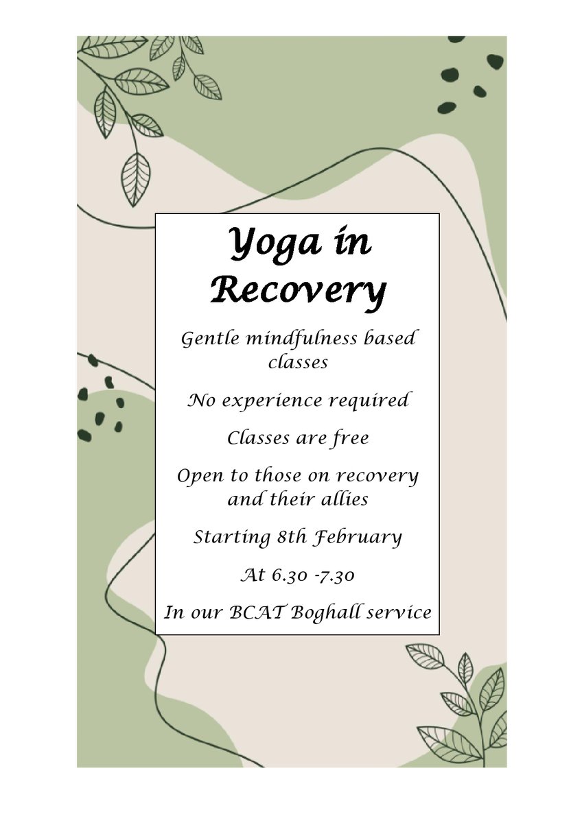 AddictionBray's tweet photo. Come join us for mindful based yoga beginning 8th of February at our Boghall Road premises @37 Beechwood Close Bray. Classes are free.
Namaste ☺️ https://t.co/xWdxGzW1Su