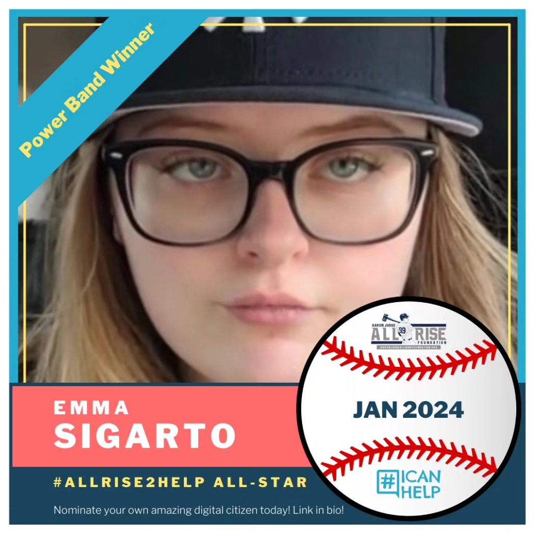 Giving 🙌 to our Jan. #ALLRISE2Help #powerband recipients who have proven to be great #digitalcitizens! Do you know someone who uses social media for lifting others up, not tearing them down? Nominate them today to get a letter from Aaron! Check out @icanhelp For details.