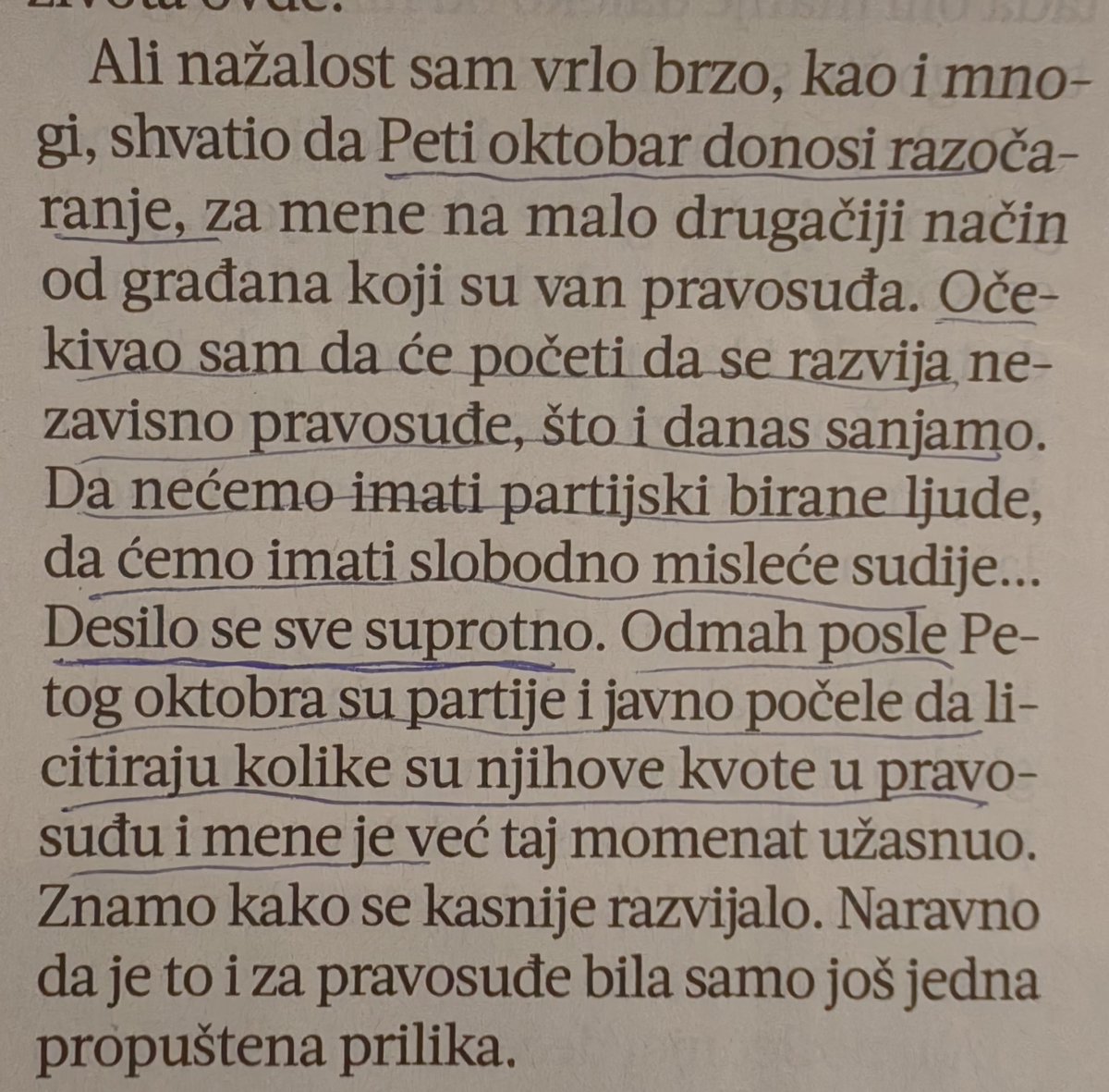 Vladimir_Orlic's tweet photo. Каже Мајић, снагом ауторитета који ужива код бившег режима: да су управо они, кад су били на власти, правосуђу радили "све супротно" од развијања независности и слободе мишљења. Чак: да су им партије јавно делиле квоте у правосуђу.

И сад он, сав "ужаснут", жели да се исти врате. https://t.co/2GTVKjDurk