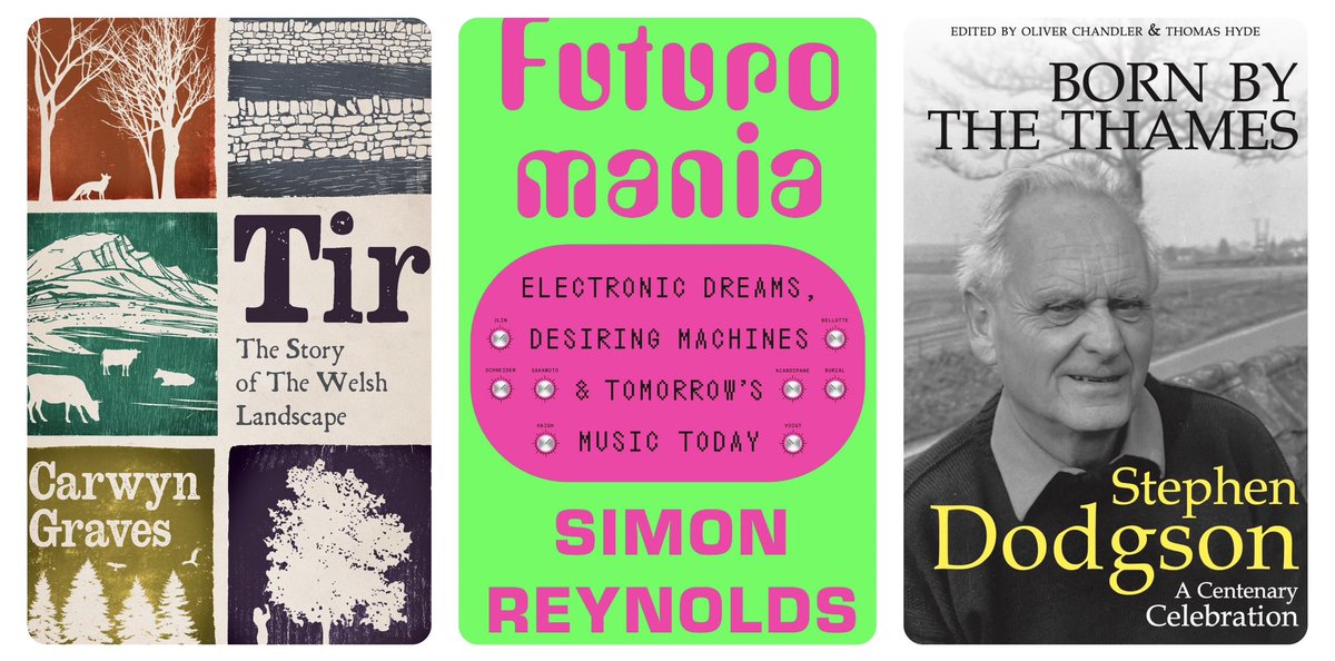 My January work month: – proofread Tir by @carwyn_graves on the landscape of Cymru/Wales – indexed Futuromania by @SimonRetromania on electronic music – indexing Born by the Thames (eds Oliver Chandler & @tomhydecomposer) on Stephen Dodgson. Enjoyed doing my bit on them all.