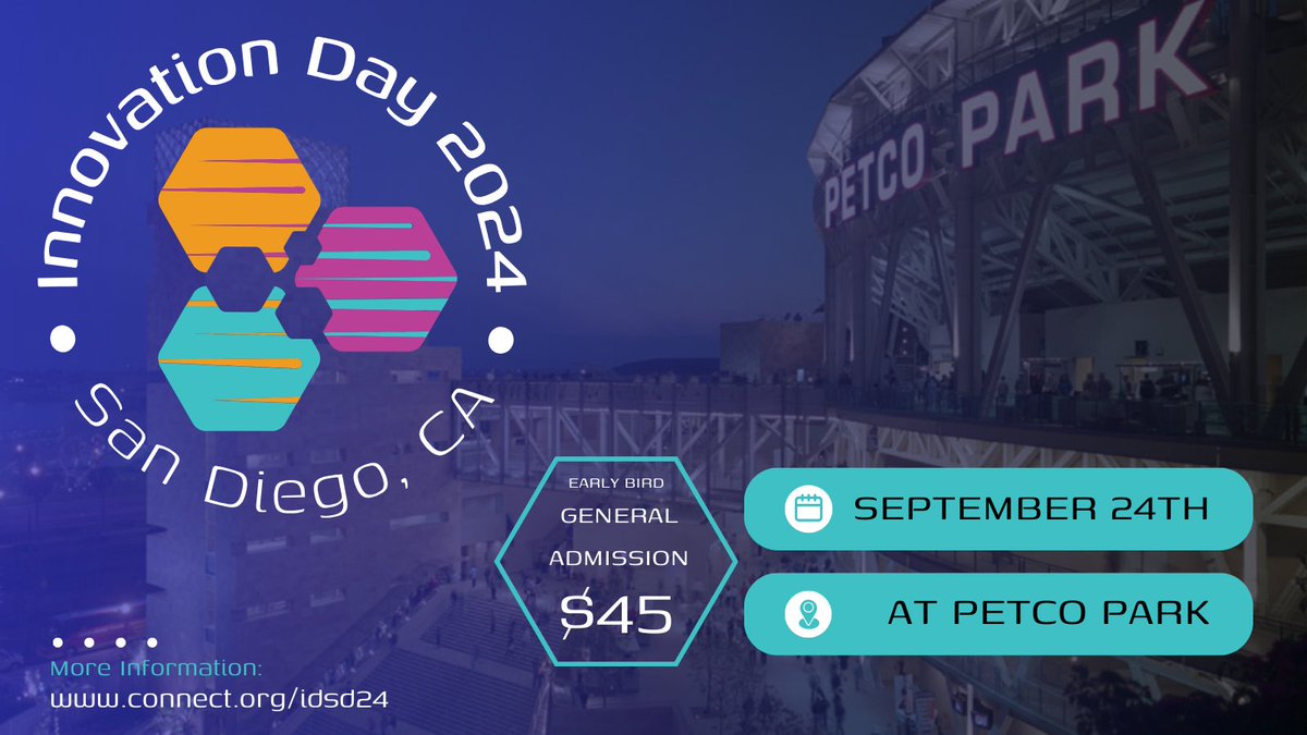 Picture this: September 24th, Petco Park buzzing with the brightest minds in tech + life sciences, from VCs + CEOs to the next generation of San Diego talent. This is the gathering where your ideas + connections can ignite real change. Register Today: connect.org/idsd24/