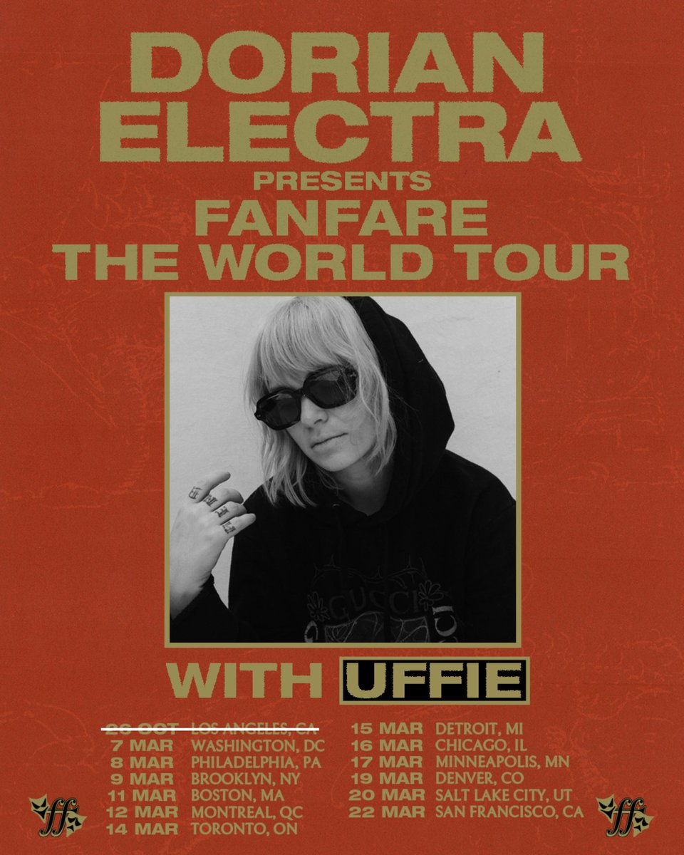 UffieUfficial's tweet photo. Excited for tour life with @DORIANELECTRA this March 💫
￼
 
Which city are you coming to? VIP meet &amp; greets on sale now at https://t.co/fDcJvy2SCP 🍸🫖
￼
￼
Tickets sold separately at https://t.co/oT6Pu3ogSe 🖤 https://t.co/5nM8GKdFvS