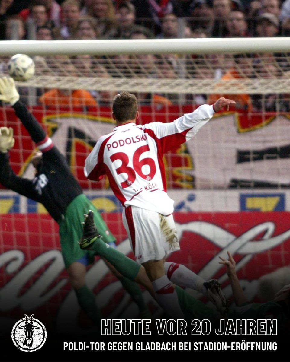 GEISSBLOG_KOELN's tweet photo. Heute vor 20 Jahren: Mit 1:0 gewinnt der #effzeh gegen Borussia Mönchengladbach beim ersten Pflichtspiel im neuen Rhein-Energie-Stadion. Der junge Lukas Podolski trifft mit einem fulminanten Schuss unter die Latte für die Geißböcke. https://t.co/zBwhBHKePm