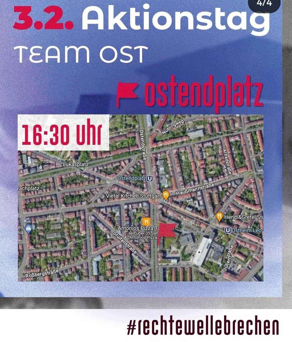 Tom_Salomo's tweet photo. Am Samstag 03.02.24 Aktionstag in Stuttgart - #rechtewellebrechen #Stuttgart @StgtGegenRechts
https://t.co/kqRWU6OFIr https://t.co/0dUIyc8DVe