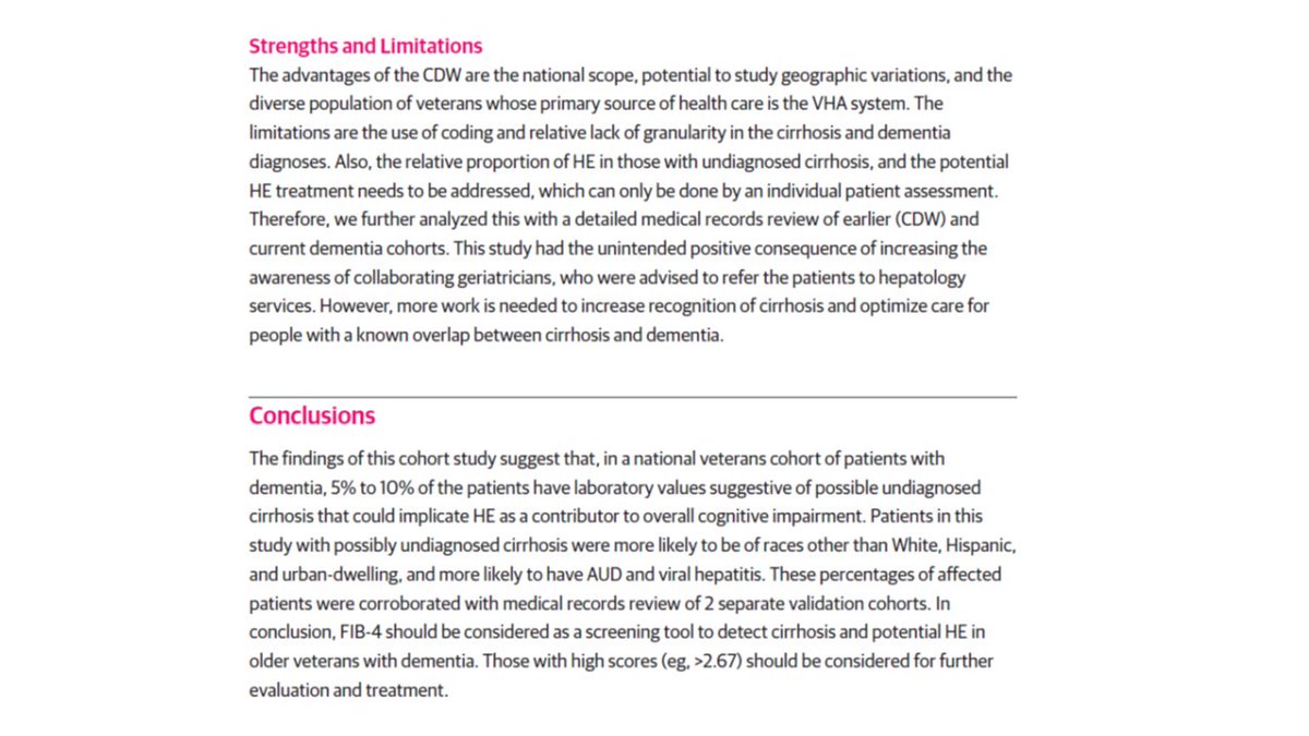 JasmohanBajaj's tweet photo. What if 10% of pts w #dementia had a potentially reversible cause of mental dysfunction?
They could w #cirrhosis &amp; #hepaticencephalopathy
✅our National #Veterans study @JAMANetworkOpen https://t.co/Fqnanon97c 
✅ collab w geriatrics, GI &amp; liver societies=essential!
@nilangpatel https://t.co/COnVPQcWKQ