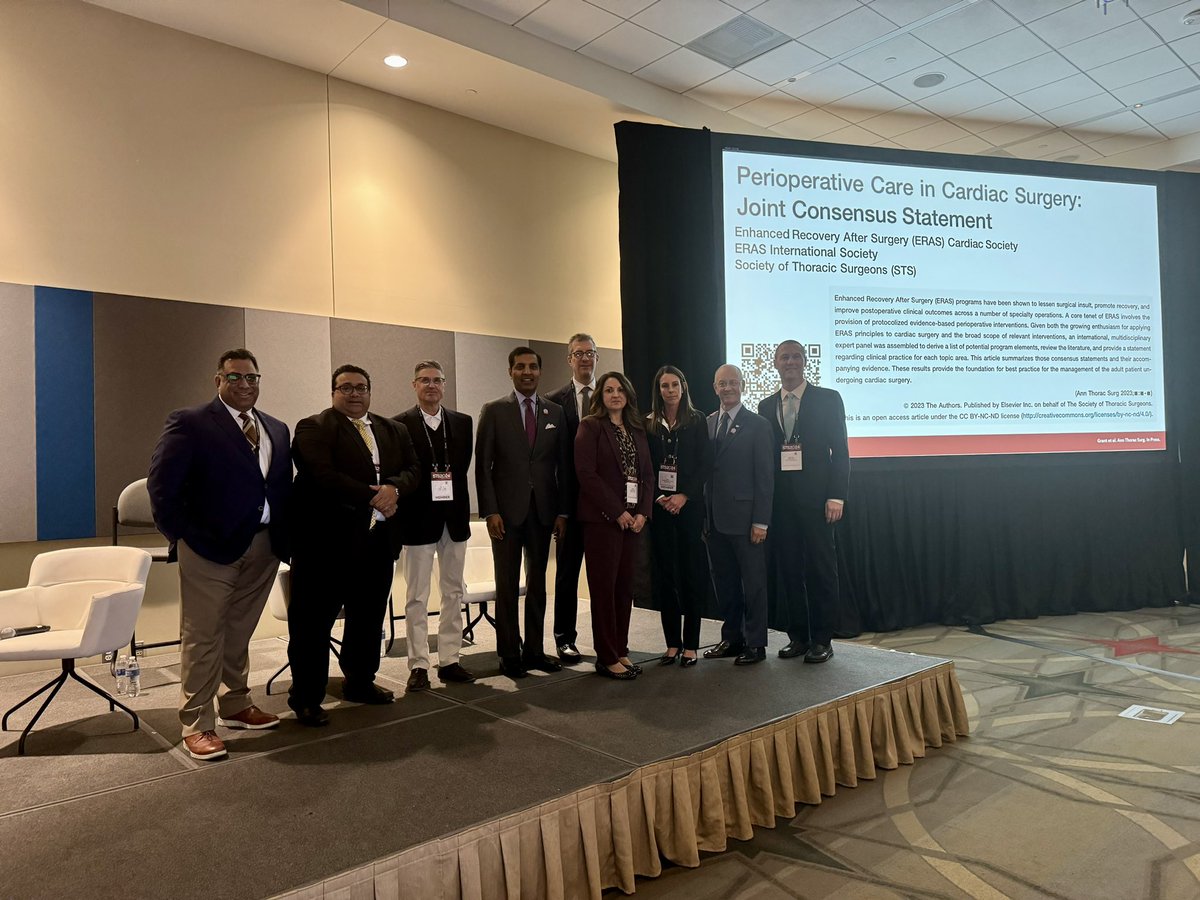 eras_cardiac's tweet photo. Exceptionally productive #STS2024 sessions with our ERAS cardiac team! 

Engaging speeches, packed rooms, and inspiring discussions @STS_CTsurgery 

@danengelmanmd @TheRakeshArora @RawnSalenger @SXC71 @Perfect_Care_ @Vickilynndnp @STS_CTsurgery @eras_cardiac https://t.co/QTSrKXN7Lt
