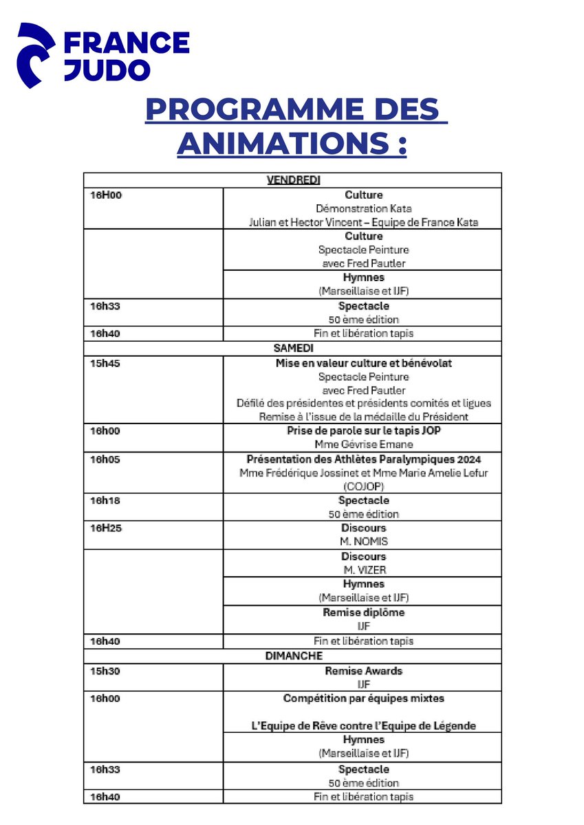 Retrouver le programme du Grand Slam de Paris avec les interventions de Fred Pautler, directeur technique du Judo Club 56