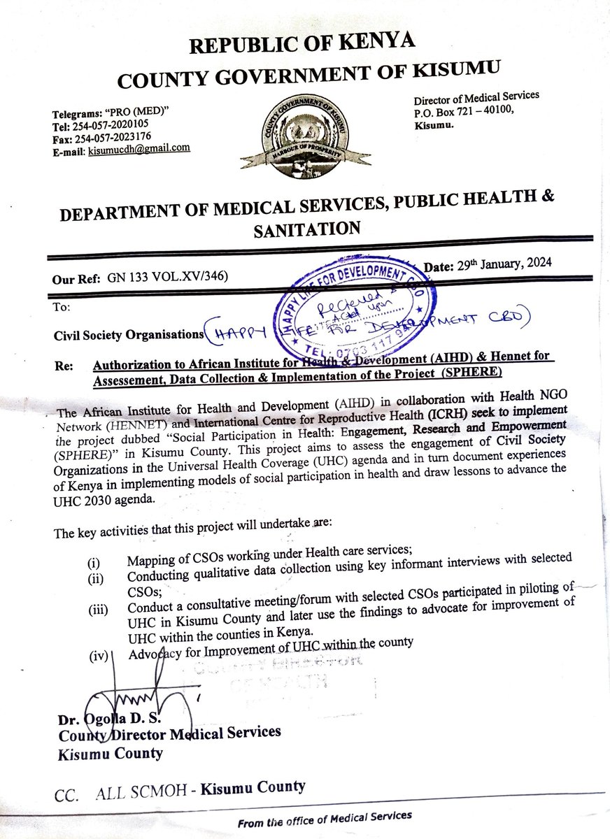 #CSOEngagements
#UHC
Today we hosted Mr. Miltone Bwibo from <a href="/AIHDKENYA/">AIHD</a> who was doing a baseline survey on CSOs/CBOs who participated in the awareness creation &amp; registration of community members to the Universal Health Care program.<a href="/ACSM_VBNTDU/">Advocacy Communication & Social Mobilization</a> <a href="/georgeinstitute/">The George Institute for Global Health</a> <a href="/KwambokaMetrine/">Metrine kwamboka</a>
