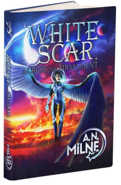 At long last - "White Scar Across the Firmament" releases TOMORROW, through @otherworldsinc! The finish line of an eight-year journey for me, and I couldn't be more thrilled. I hope you readers out there share my excitement for laser battles and plot twists!