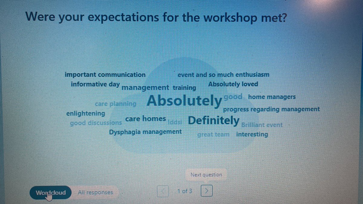 Great workshop today focusing on safer eating, drinking and swallowing in care homes - such a buzz among 150 delegates- hearing from care homes, a chef, family member and care home support teams @warner_md @GeraldineTeagu5 @BouterBoulter @chloe7719 @fiona_mccallion @RQIANews