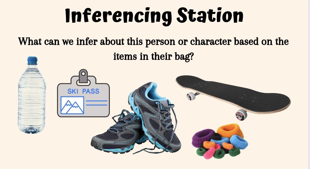 Intro to inferencing-The what, why and how. We listed sentence starters, analyzed pictures together, elaborated on our thinking and completed a short check-in-ticket. Take-away: Ss loved seeing their names next to their responses. They felt empowered! <a href="/DpLiteracy/">DP Literacy Team</a> <a href="/dp_EarlyYears/">DP Early Years</a>