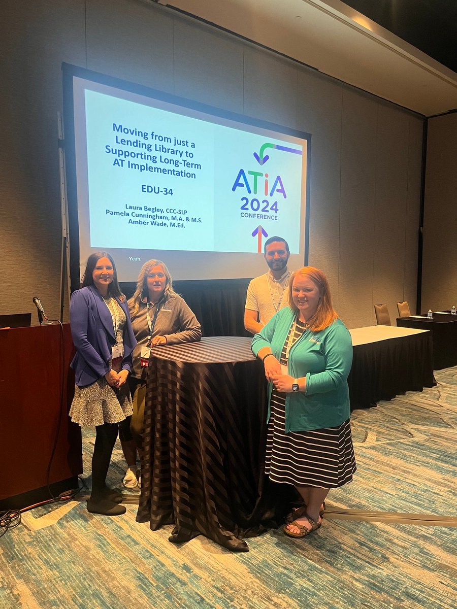 WayneRESA's tweet photo. Congratulations to our Special Education and Early Intervention Services’ Assistive Technology Team! Our Consultants Amber Wade, Laura Begley, and Pamela Cunningham just presented at the Assistive Technology Industry Association’s national conference in Orlando. https://t.co/vR7Yvb1Elg