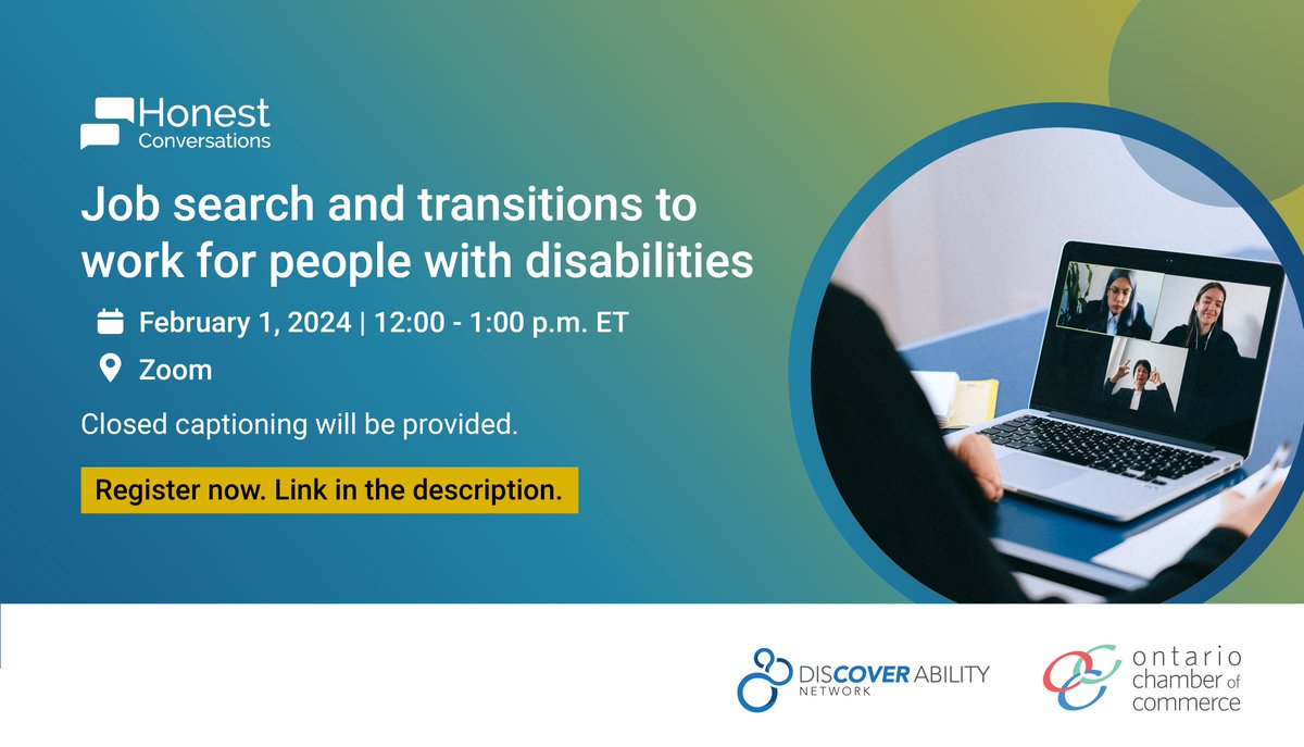 Calling all #JobSeekers with a #disability! Join us tomorrow for an #HonestConversation #webinar as we discuss practical steps and considerations as you prepare for a new job. Secure your spot now: bit.ly/3SgrAKG

#PwD #webinar