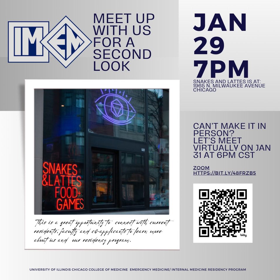 UICIMEM's tweet photo. This is not just a reminder that we are cool and fun, but also a shameless plug for our virtual second look tonight - join us at 6! https://t.co/mlUo70lAJm