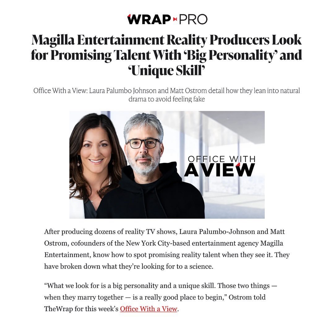 #repost @babygrandepr • Magilla Entertainment’s Laura Palumbo Johnson &amp; Matt Ostrom were featured in The Wrap’s “Office with a View” series!