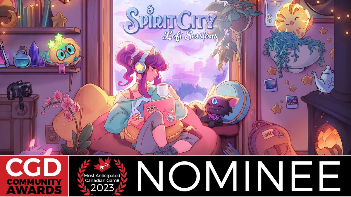 .<a href="/SpiritCityLofi/">Spirit City: Lofi Sessions - PC/MacOS</a> a gamified focus tool, set to a soothing lofi soundtrack, to help facilitate your real-life tasks with a collection of handy features 🎶

It's nominated for Most Anticipated 🇨🇦 Game - coming from <a href="/wearemooncube/">Mooncube Games</a> in Montréal!

🗳️ Vote here: forms.gle/HrNgQVEcHvj7zo…