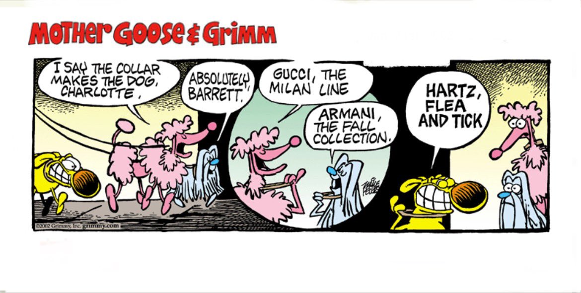 gooseandgrimmy's tweet image. #gucci #armani #hartz #doglife #mothergooseandgrimm #grimmy #mikepeters