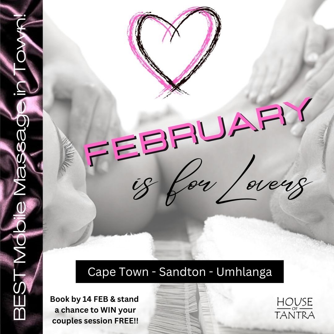 HoT_Sandton's tweet photo. .
Valentine's Month Sensual Massage Special for COUPLES in Sandton..!!
Spoil your partner and yourself with something a little different this 'February is for Lovers' month - a sinsational couples massage!
Get R400 OFF a 2 hour couples session for the whole month of February.. https://t.co/8bWntyZBva
