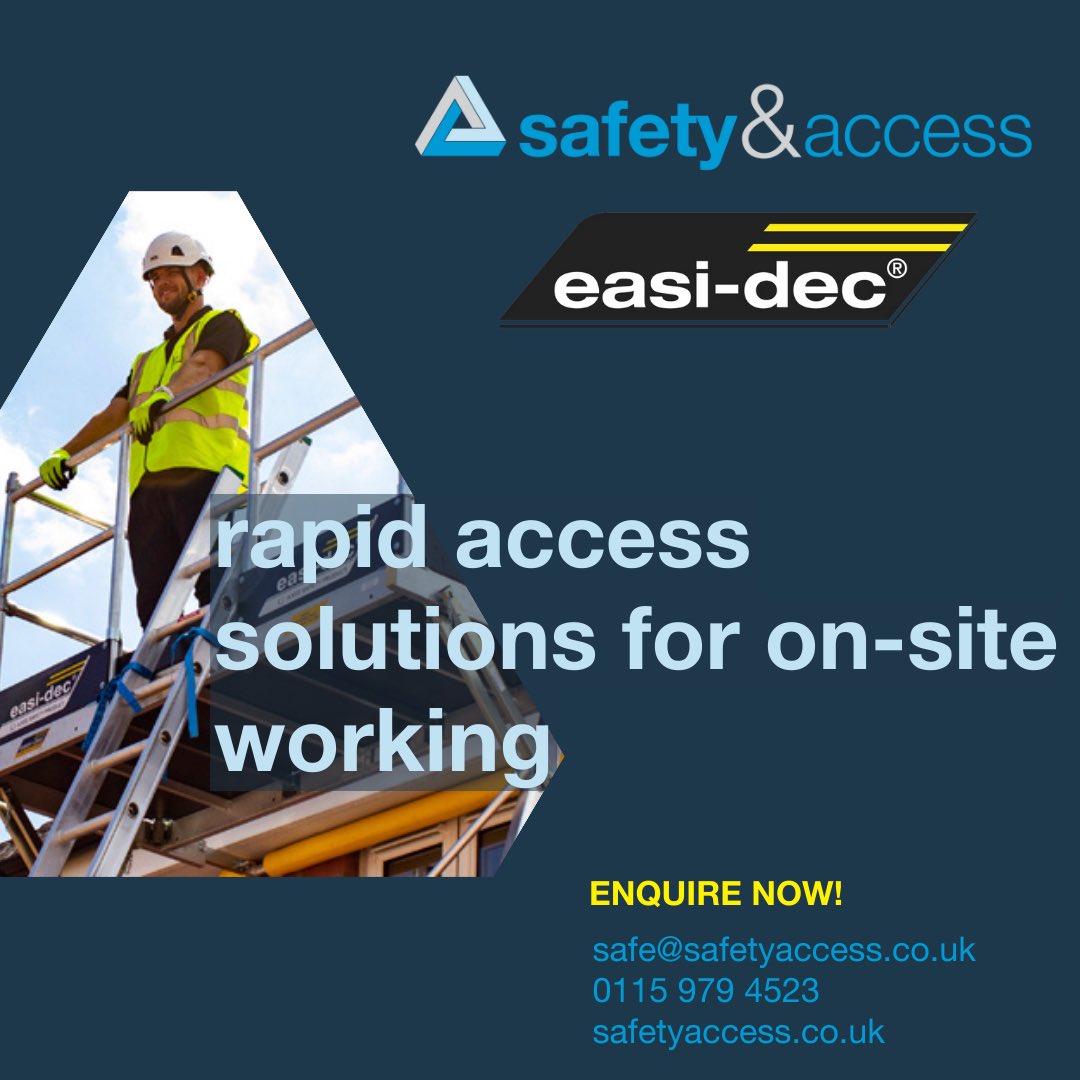 Safetyaccess's tweet photo. Safety &amp; Access are now offering the Easi-Dec mobile safe access work platform. Designed with portability and ease of use in mind; the platform can be erected in under ten minutes

Enquire about this system now on safe@safetyaccess.co.uk 0r call 0115 9794523

#mobileplatform https://t.co/HRKLbHHPx9