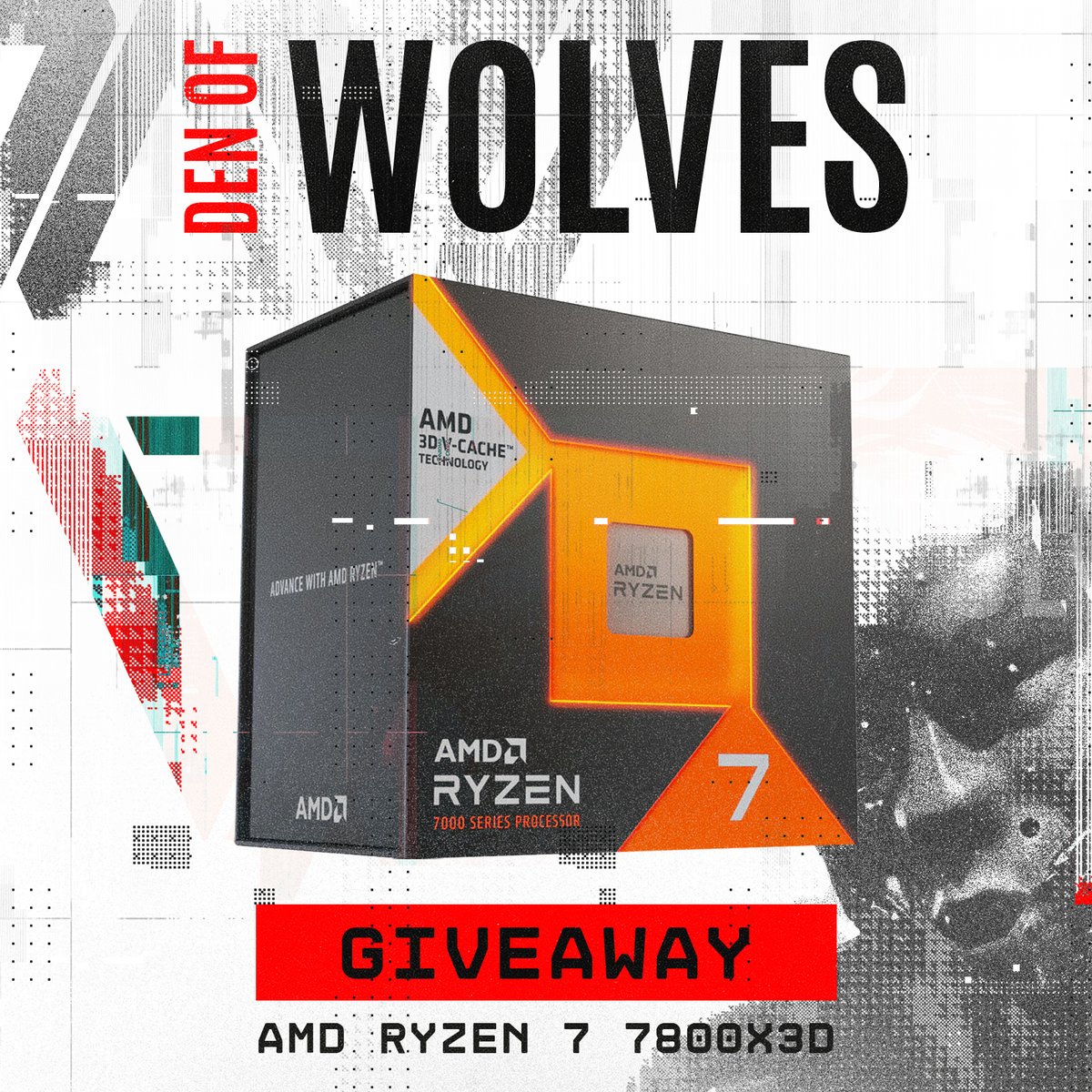 We've partnered with @AMDgaming to give away an AMD Ryzen 7 7800X3D (MSRP $399.00) to one lucky winner. Enter the link below to get a chance to win! Ends Feb 11th, 11:59PM CET ENTER 👉 dow.gg/amd-giveaway #denofwolves #giveaway