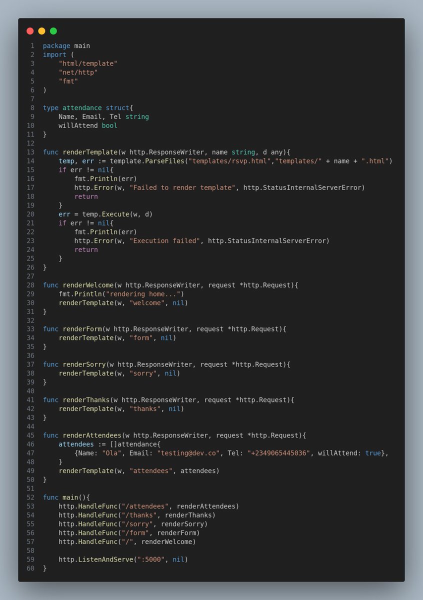 Day 14:
rendering html files in GO.
#dontquit  #30daysofcode #30dayschallenge #golang #golangdevelopers