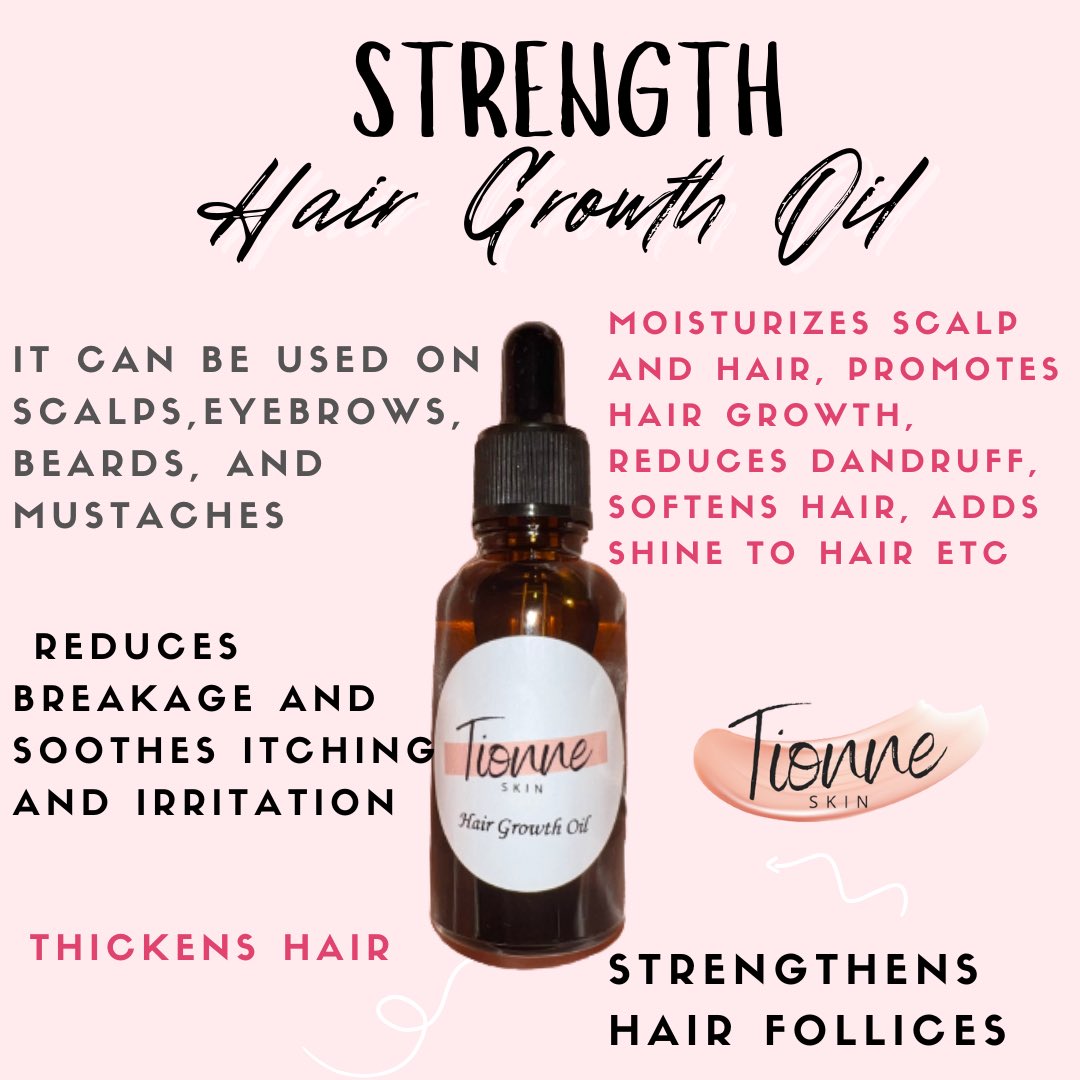 My Hair Growth Oil is a moisturizing hair oil that helps to achieve healthy hair It’s made with a combination of oils including Rosemary Oil and Peppermint Oil Helps with: -Dry, weak brittle hair -Dry itchy scalp -Dandruff, dermatitis and flaking on scalp -Split ends -And more