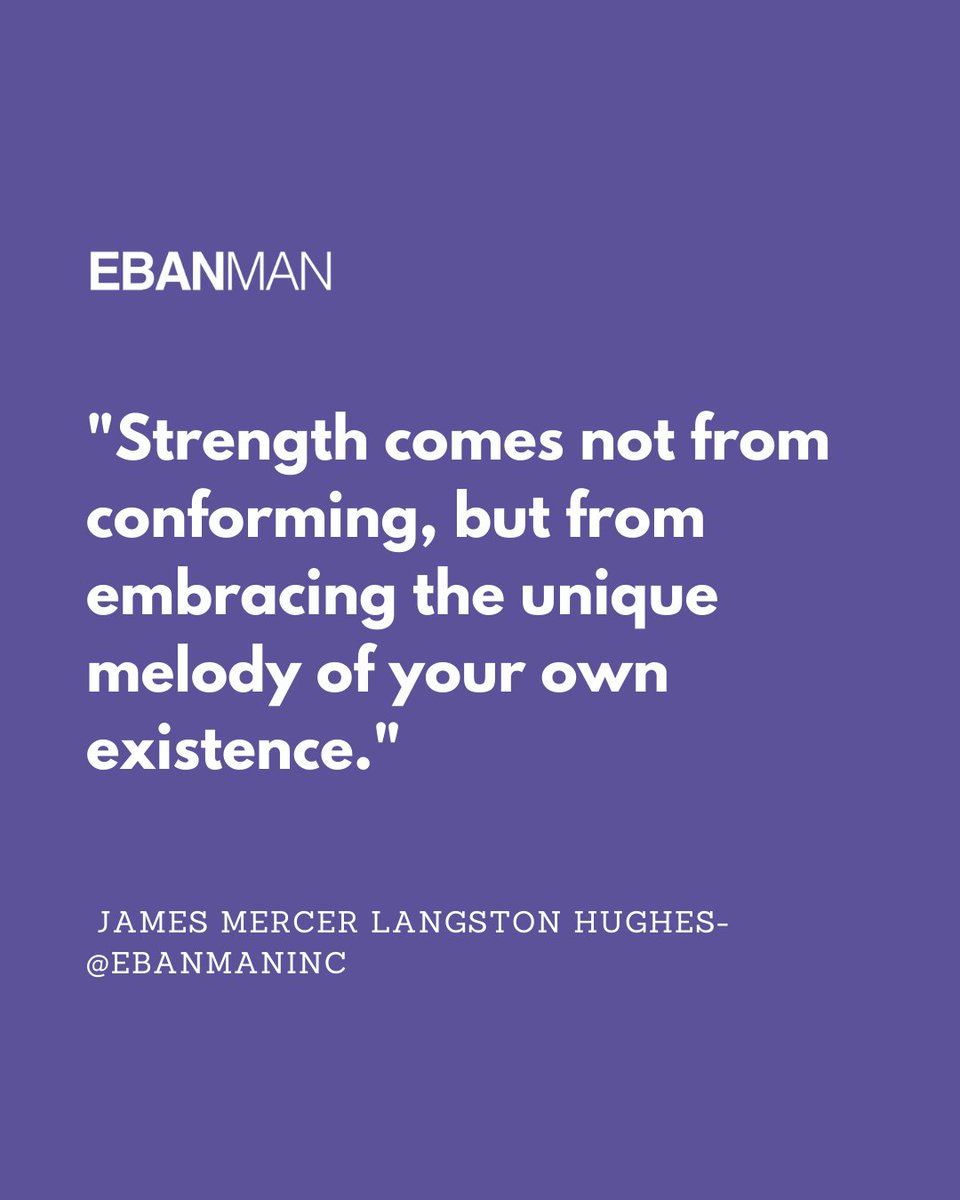 EbanmanInc's tweet photo. In the symphony of life, find your unique melody and let it resonate. James Mercer Langston Hughes reminds us that strength blossoms not in conformity but in the bold embrace of our authentic selves. https://t.co/zQnaz9LwRS