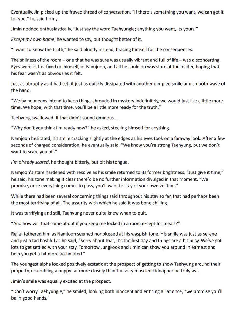 Back to my ot7  omegaverse shenanigans 🥺 cw: mentions of kidnapping #wipwednesday