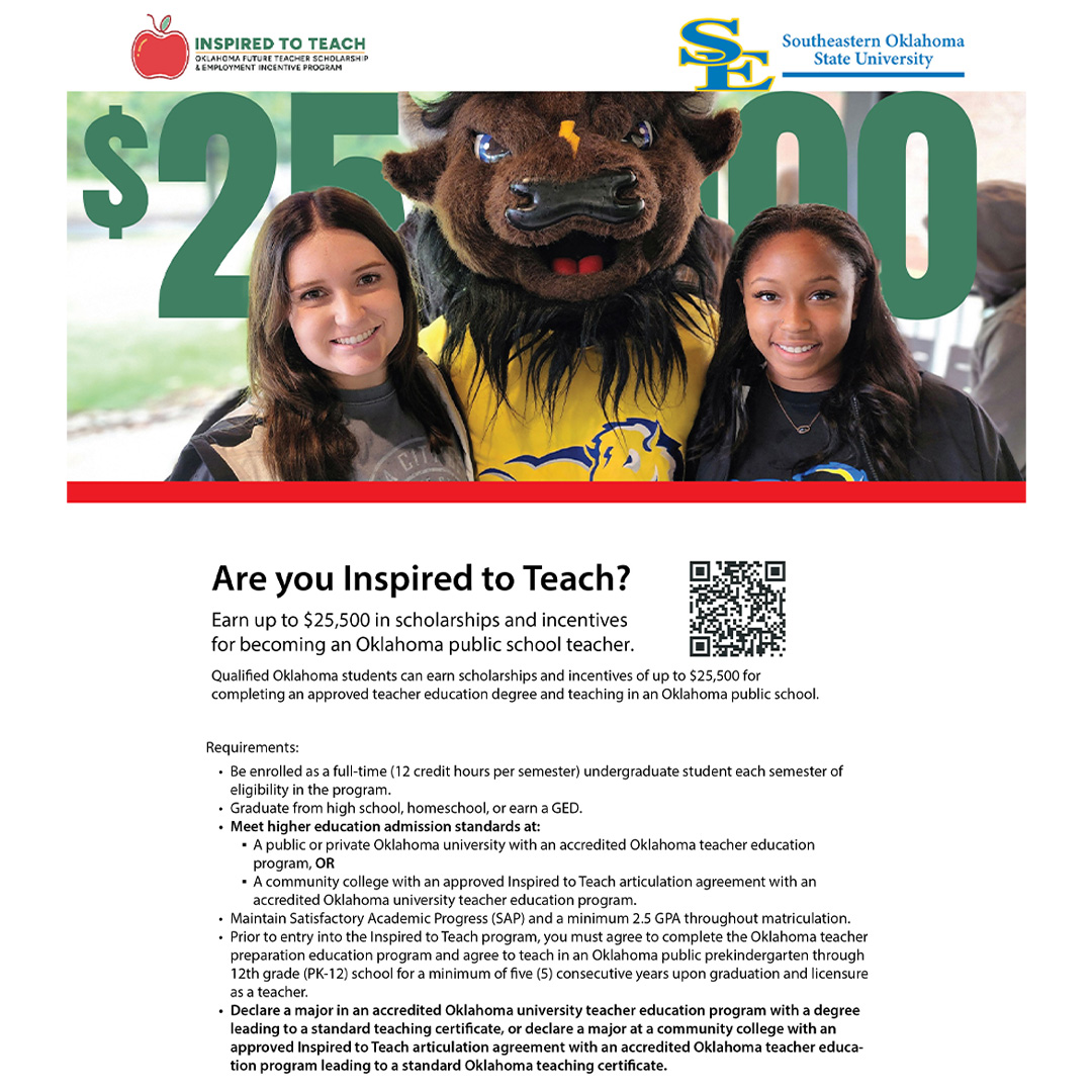 SE1909's tweet photo. It isn't too late to apply for the I2T Scholarship! This scholarship is available to all Elementary Ed., Early Childhood Ed., Art Ed., Music Ed., Math Ed., English Ed., Social Studies Ed., and Health and Physical Education majors. Email msimpkins@se.edu to apply!
#SE #I2T https://t.co/QgtNorBS1t