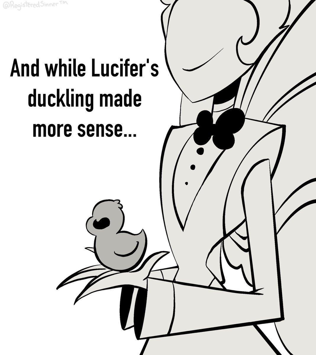 RegdSinnerTM's tweet photo. The Ugly Duckling (1/3)
I wonder where Lucifer got the obsession for yellow ducklings

#HazbinHotel #HazbinHotelLucifer https://t.co/L7GoUJgTmN