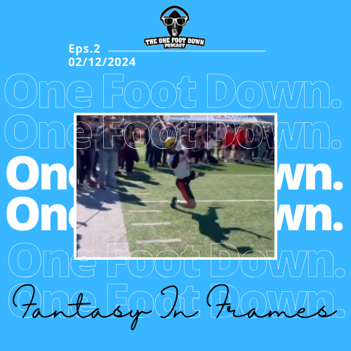 FFChrisB's tweet photo. Stay ahead of the game by playing College Fantasy Football. You'd be in the know on standout players like Roman Wilson and Ladd McConkey from the Senior Bowl! 

If you're into College Fantasy Football, you won't want to miss our upcoming show on February 12th.

 Tune in to Episode 2 of The One Foot Down Podcast in just 2 weeks! 

 @FantasyInFrames #CollegeFantasyFootball #SeniorBowl #Podcast"
