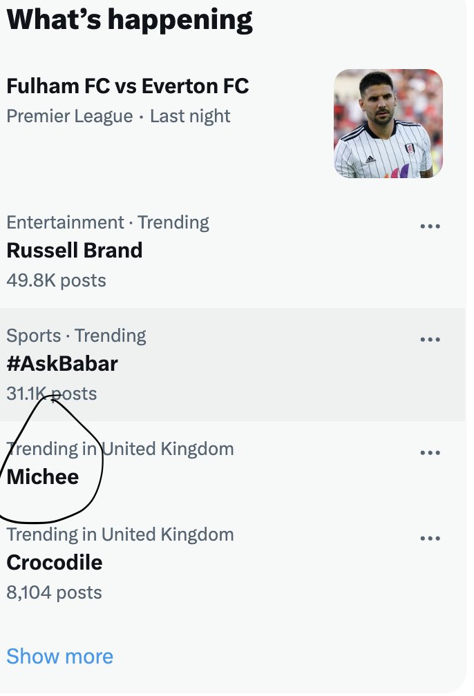 Things you love to see @MicheeEfete trending on X! Rightly there's a lot of love for him from #gtfc for the memories he has helped create. Best wishes for the future 🖤🤍🖤🤍