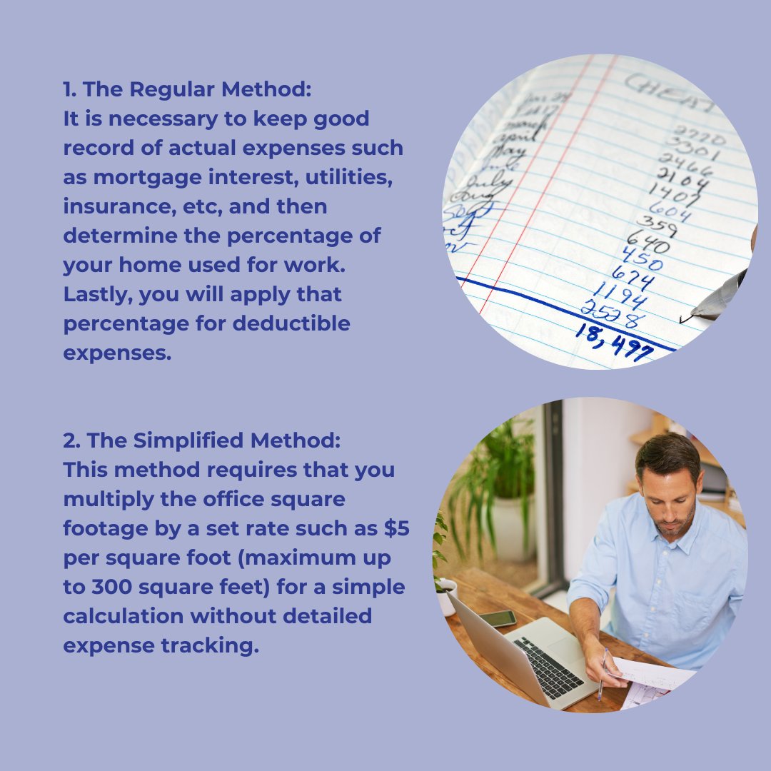 pupilotax's tweet photo. Many people today now work from home. This has generated the need to know how to calculate home office tax deductions. The following are the two methods used to calculate deductions:    
1. The Regular Method     
2. The Simplified Method
#taxtips #taxseason2023 https://t.co/sQ93DYOcab