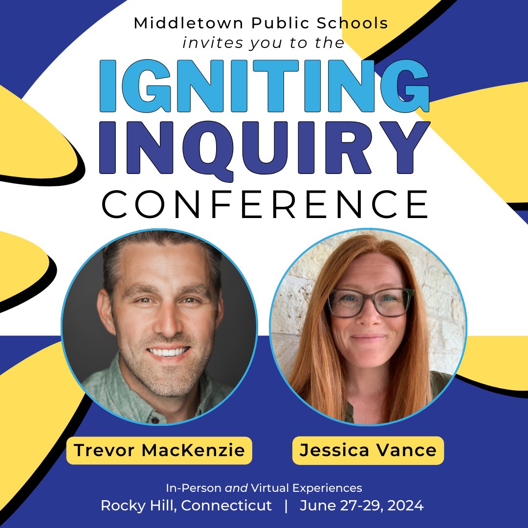 Igniting Inquiry 2024 is live! Please join us live or virtually bit.ly/IgnitingInquir… featuring @trev_mackenzie @jess_vanceEDU @mwmedvinsky for an incredible three days of learning and networking in beautiful Connecticut! More details to come!