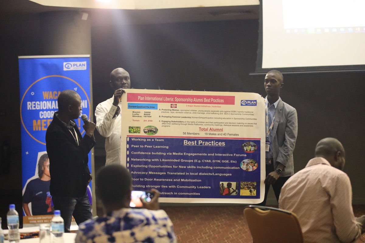 Plan_SLE's tweet photo. 2nd @PlanWACA  Regional Alumni Coordinators Meeting kicks off in Sierra Leone! Alumni from Togo, Liberia, Ghana, Guinea, Cameroon, Senegal, &amp; Guinea Bissau sharing impactful initiatives. Discussions on humanitarian roles, engagement strategies, &amp; digital tools for advocacy.🚀 https://t.co/Ez7V0mz5RQ