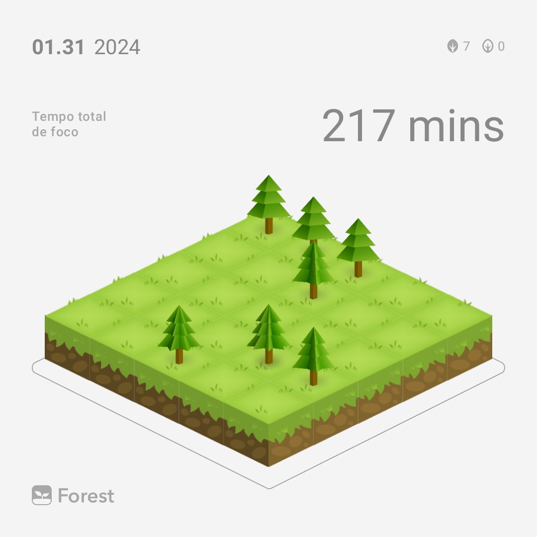 studynaissance's tweet image. primeiro bloco de estudos de hoje! ☝️
instalei o forest e ja foram plantadas 7 novas árvores no mundo