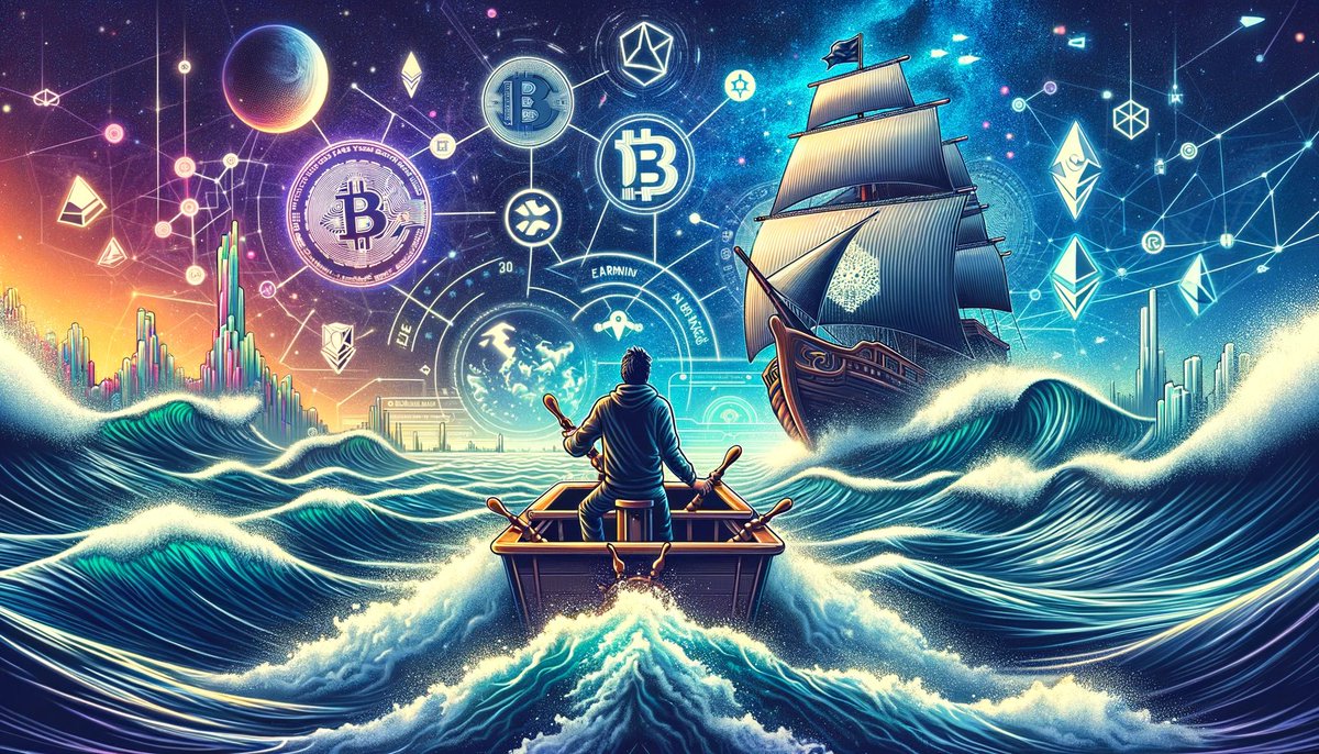 krypto_wurfel's tweet photo. πβοΈ Navigating the #CryptoSeas since 2013! Proud to share this digital artwork capturing our journey. At the helm, steering through Bitcoin and Avalanche waves, with sails adorned in crypto symbols. Above, a cosmic sky of limitless possibilities. #Bitcoin #Avalanche #CryptoArt ππ«