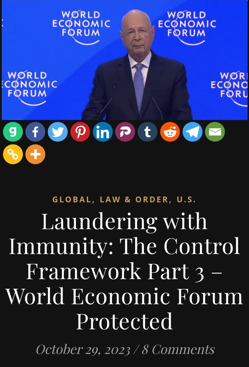Yohmini2's tweet photo. #Laundering with #Immunity: The #Control #Framework Part 3 β #WorldEconomicForum #Protected
The World Economic Forum (WEF) is protected by immunities and privileges in Geneva, Switzerland where secrecy clings to the hallways of its headquarters overlooking Lake Geneva in Cologny.
This report is to show the protections they have and the agreements that have been signed.
π
https://t.co/k6MHDrz52m