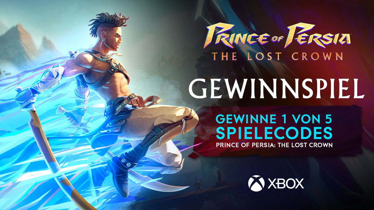 Euer Geschick &amp; Kampfkünste sind gefragt! 

Gemeinsam mit <a href="/UbisoftDE/">UbisoftDE</a> verlosen wir Spielecodes für Prince of Persia: The Lost Crown. 
. . . 
So macht ihr mit:
1. <a href="/XboxDACH/">Xbox DACH</a> folgen ✅
2. Tweet liken + RT ❤️🔁

TNB 👉 xbox.com/de-de/promotio…