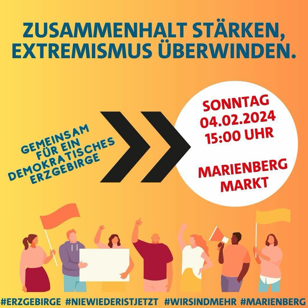 _tho_'s tweet photo. Auch in Marienberg im Erzgebirge gehen Demokratinnen und Demokraten am Sonntag auf die Straße! https://t.co/NxDbaE4nza