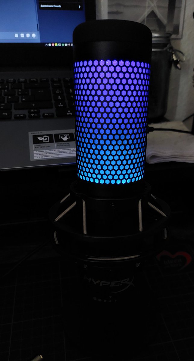 _woelkchen's tweet photo. I bought a new microphone today. I had it on my Amazon list for a long time. But I bought it at Saturn because it's cheaper there.
I'm with it 💜 RGB Light 🥹
#world #hyperxquadcast #microphone https://t.co/lVkurjayDm