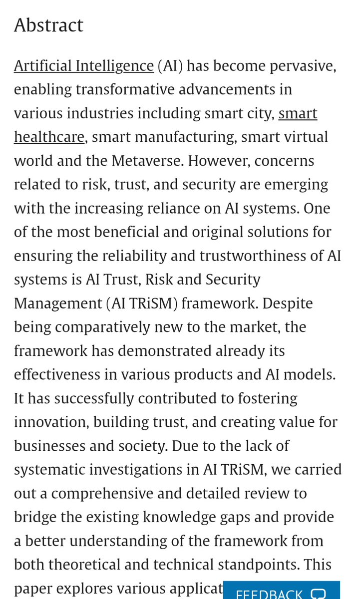 tek_nikel54's tweet photo. ᴛᴇᴋ_ɴɪᴄᴋᴇʟ054🤖『1』
✍️by A.Habbal #ExpertSystems with #Applications Vol240 #Feb2024
"#ArtificialIntelligence: #Trust #Risk N #SecurityManagement. (#AI #TRiSM) #Frameworks #Applications #Challenges N #FutureResearch #Directions"🤖
#Tek_Nickel054🤖
https://t.co/kTczyxqT2v https://t.co/P3tjnU4v5U