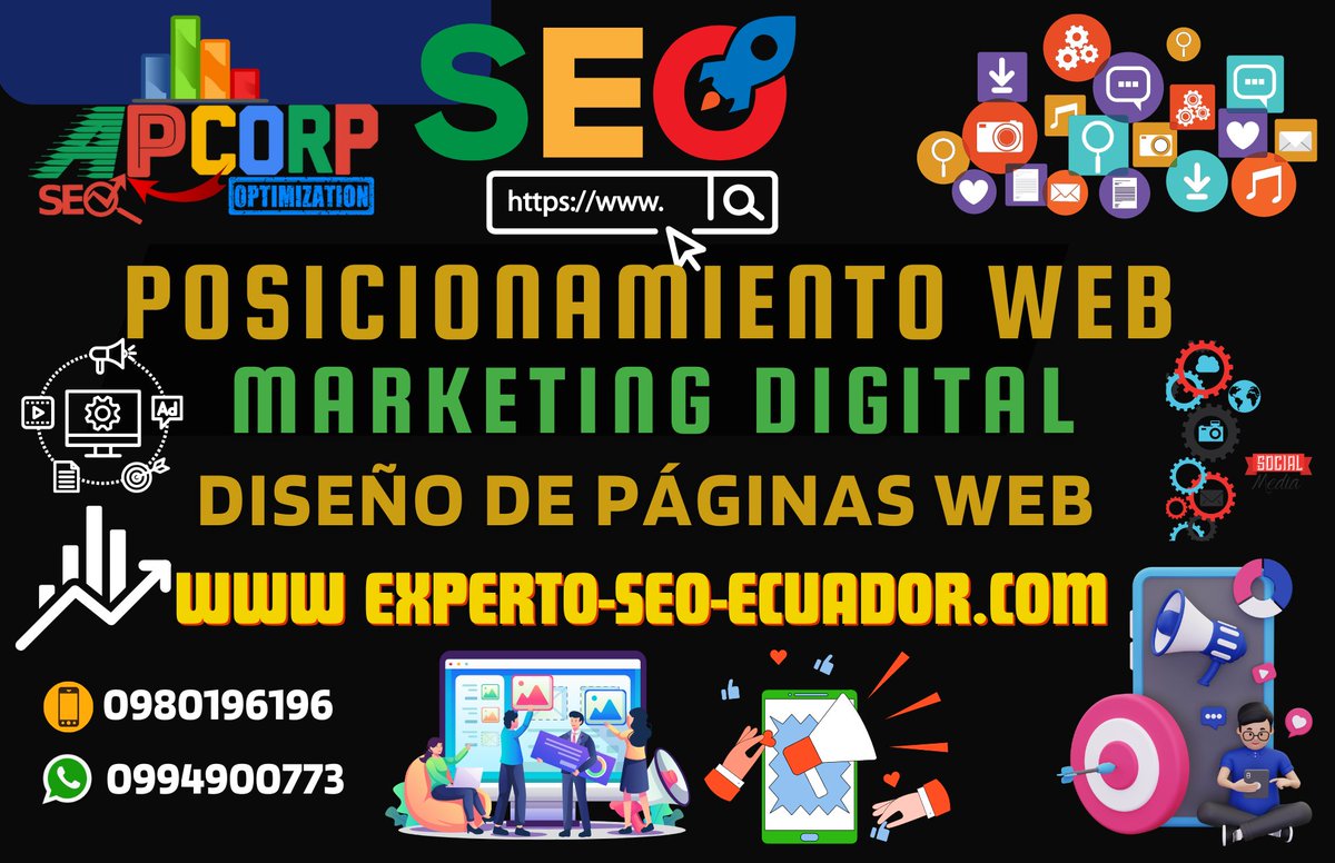 Seo_Ecuador's tweet photo. Experto SEO Ecuador 2024 Consultor Agencia de Posicionamiento Web Guayaquil Machala. Diseño de Páginas Web 🌐 en WordPress #SearchEnginesOptimization 🎯 #SeoOnPage #SeoOffPage
Trabajo 100 % Orgánico
🎯 SMO (Posicionamiento Web #RedesSociales
#SeoWeb
#WebSeo 🥇AP Corp #SeoEcuador https://t.co/UL0S7p8IES