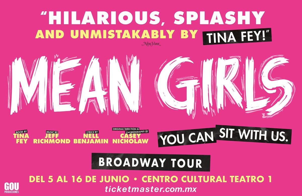 🚨ÚLTIMA HORA 🚨 MEAN GIRLS llega a México 2 únicas semanas , Tour de Broadway. On Wednesdays we wear Pink .   <a href="/gouproducciones/">Gou Producciones</a> del 5 al 16 de Junio