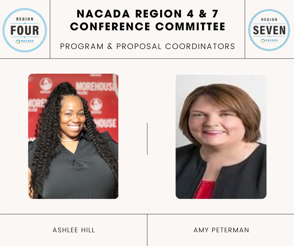 NACADA_Region7's tweet photo. Meet your Program &amp; Proposal Coordinators!
4-Ashlee Hill is a Divisional Academic Advisor and Instructor at Morehouse College. 
7-Amy Peterman is a Senior academic advisor at Texas Tech University in Lubbock, Texas. https://t.co/a3DBSUGJCN