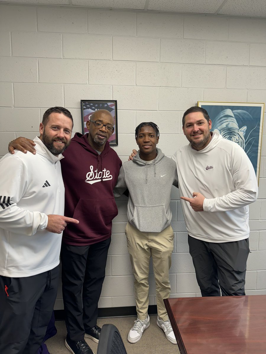 great visit with Mississippi State coaches today @Coach_Leb @coachdt48 @CoachHutzler @MacCorleone74 @tv2p @kjfitness2