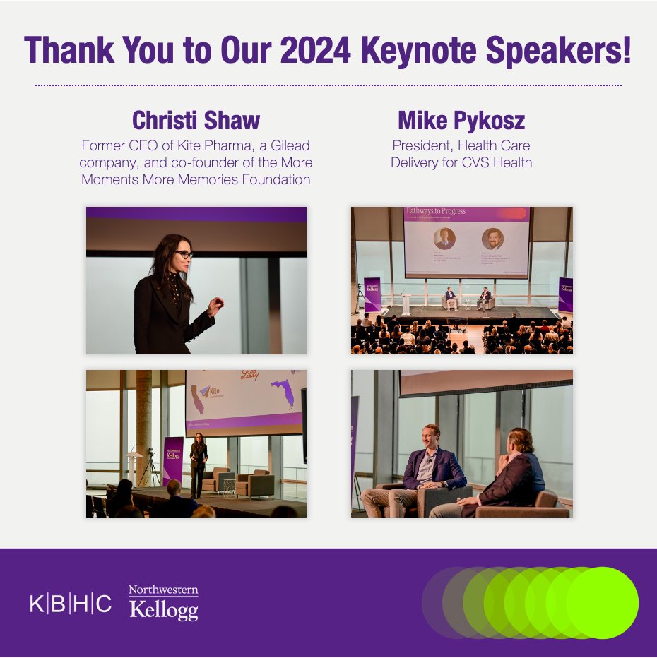 KelloggBHC's tweet photo. Cheers to our extraordinary keynote speakers, Christi Shaw and Mike Pykosz! Thank you for elevating the Kellogg Business of Healthcare Conference to new heights. Your insightful perspectives and visionary leadership have left an indelible mark on our 2024 conference. https://t.co/9Im8vUTERd