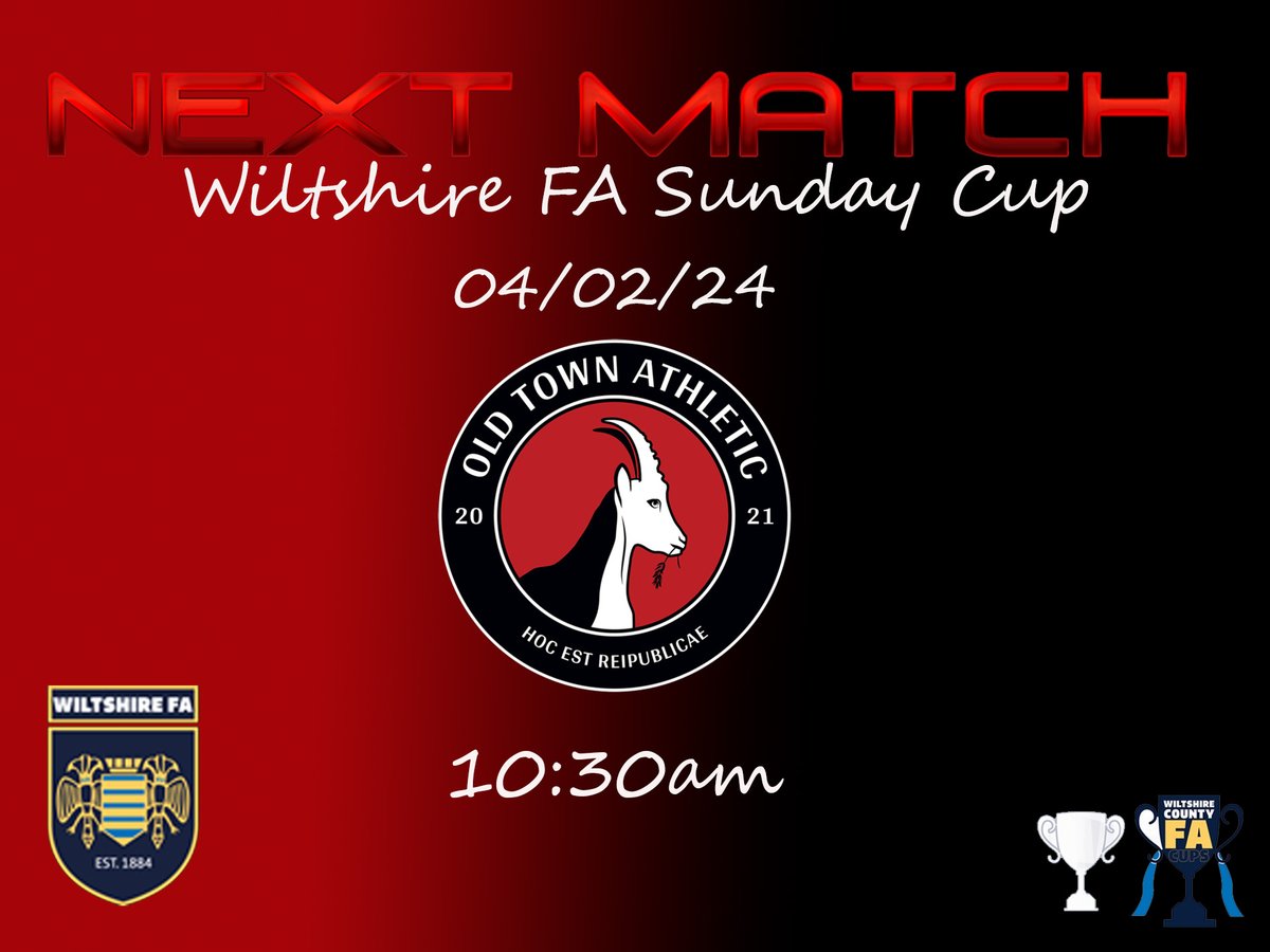 It's cup semi-final time this weekend as we head to Old Town Athletic in the @WiltshireFA Sunday Cup. 

Join @NJFranks1 and his boys as they look to book their place in this seasons final. 

Kick off is at 10:30

#WiltshireFootball #SundayCup #TTFC